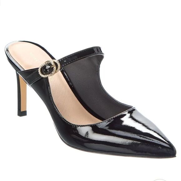 BRAND NEW STUART WEITZMAN CRYSTAL BUCKLE 75 PATENT MULE G1 - Picture 6 of 16